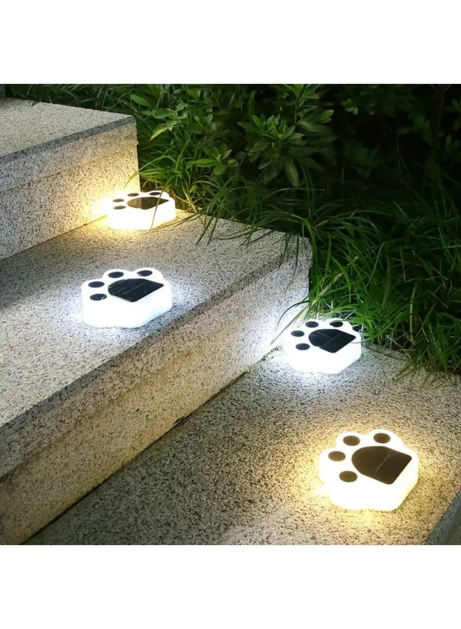 4 Pack Solar Bear Paw Pathway Lights Warm White LED Outdoor Garden Decoration - Image 5